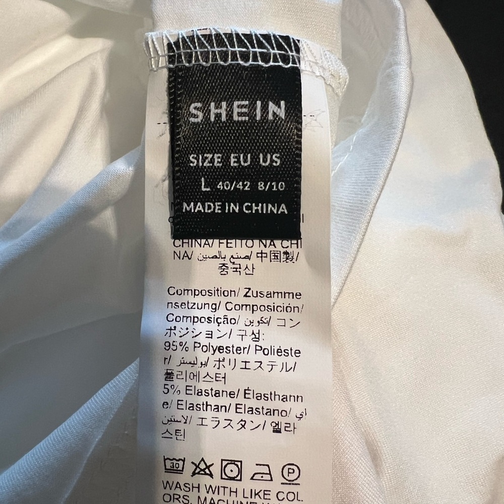 SHEIN White Polyester Blend Fabric, New, never worn, no tags. - Picture 4 of 8